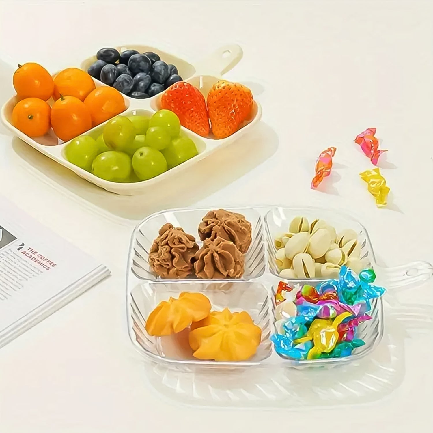 Plastic Kitchen Trays for Serving (4 Compartment / 1 Pc) Plastic Kitchen Trays for Serving (4 Compartment / 1 Pc)